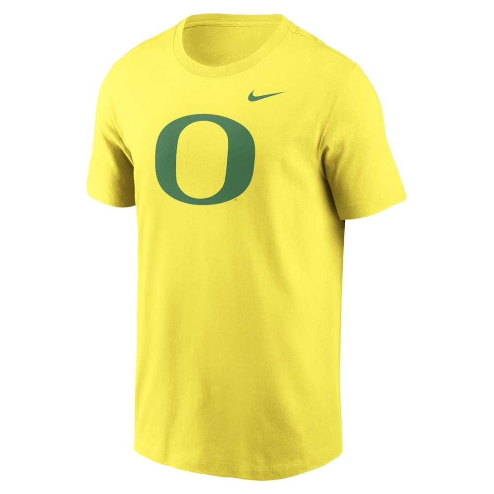 Classic Oregon O, Nike, Yellow, Crew Neck, Men, Unisex, 155gsm, Jersey-style fabric, T-Shirt, 839787